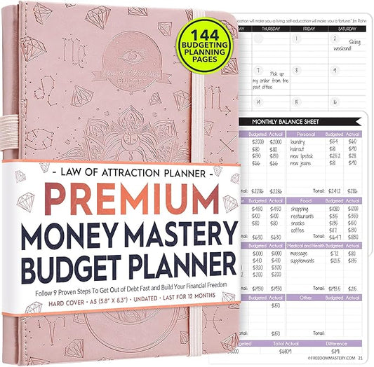 Budget Planner and Monthly Bill Organizer - Finance Planner, 12-Month Journey to Financial Freedom | Bill Payment Tracker Monthly Organizer, Money Saving & Expense Tracker | Undated Budgeting Journal