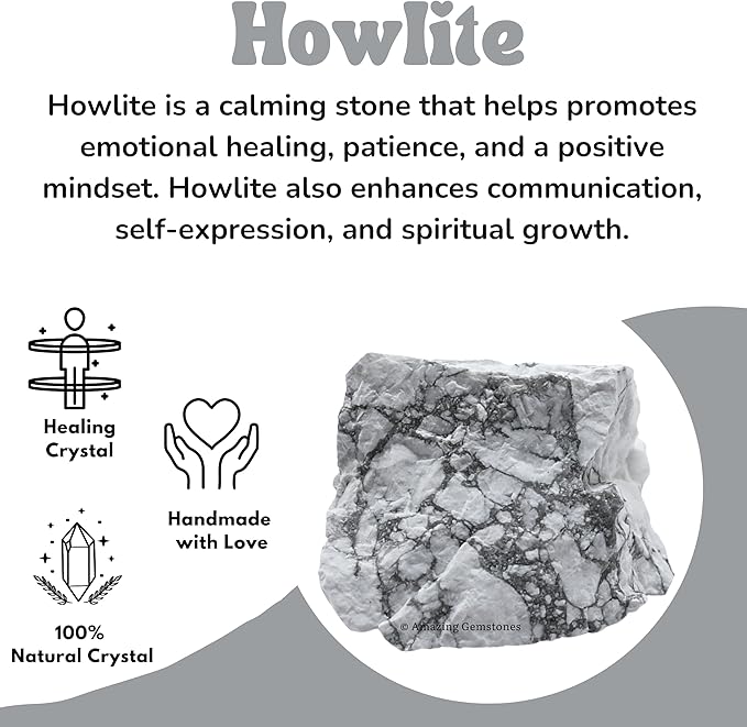 Amazing Gemstone 2 Pieces Howlite Raw Crystals and Healing Stones, Natural Rocks for Tumbling and DIY Raw Stones and Crystals