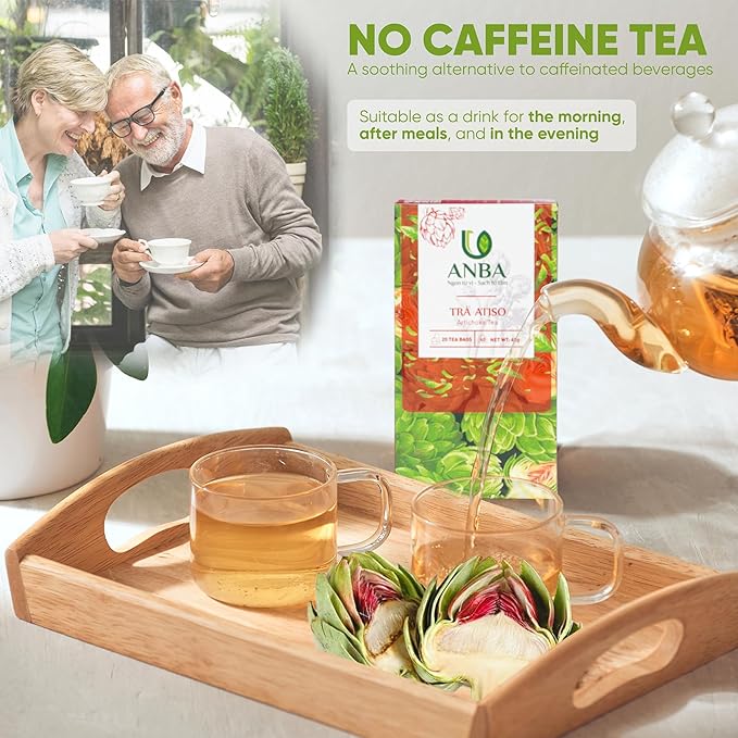 ANBA Artichoke Tea Bags 20 Count | Naturally Caffeine-Free | Pure & Handpicked Herbal Infusion | No Sugar Added | Refreshing Floral Taste| ISO HACCP Certified