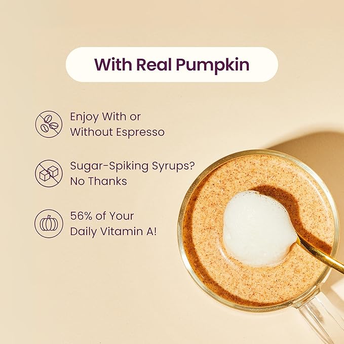 Blume Pumpkin Spice Latte - Superfoods Powdered Latte - Syrup free, Organic & Vegan Latte - 25 Servings (125g)