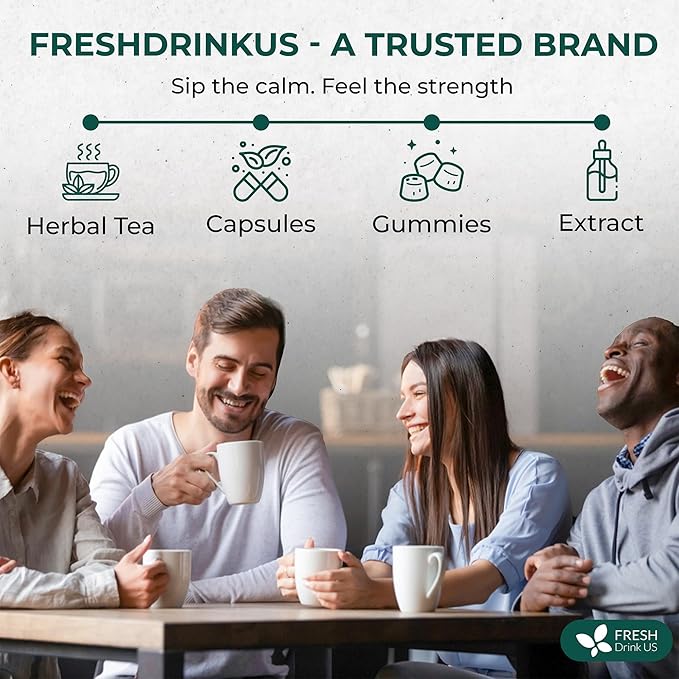FreshDrinkUS, Lymphatic Drainage Tea | 30 Tea Bags | Herbal Tea Bags with Ginger, Dandelion Root, Burdock Root, Mullein, Calendula, Lemongrass, Rose, Licorice & Tulsi – Caffeine-Free Herbal Blend