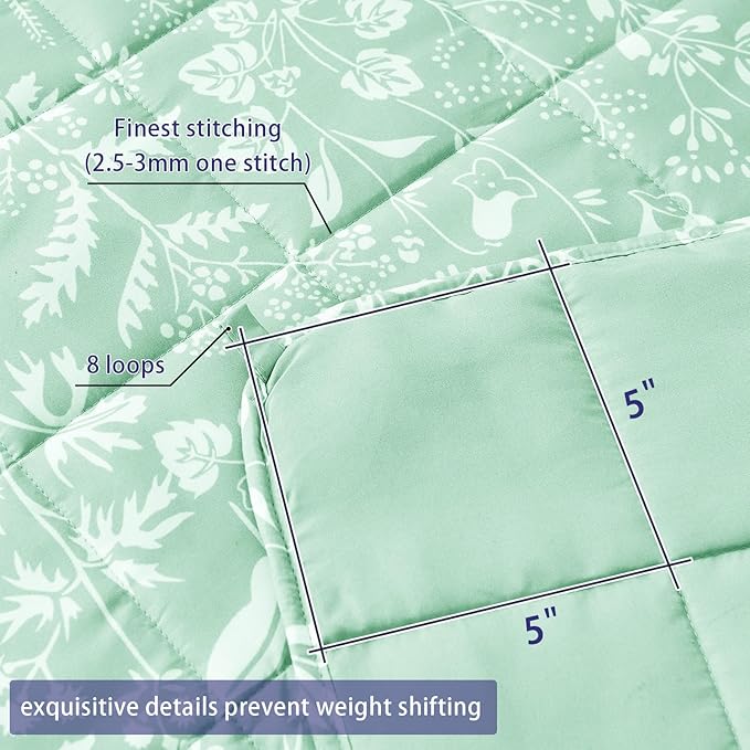25 lbs weighted blanket Queen Size for Adults (60”x 80”, Cerulean) Cooling Heavy Blanket for Sleeping Perfect for 240-260 lbs, Winter Thick Breathable Blanket with Premium Glass Bead, Machine Washable