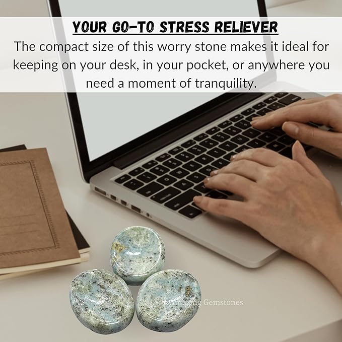 Amazing Gemstone Hackmanite Worry Stone Crystals and Healing Stones - Worry Stones for Stress Relief Gifts - Piedra Crystal Fidget for Meditation - Unique Stocking Stuffers and Birthday Gifts