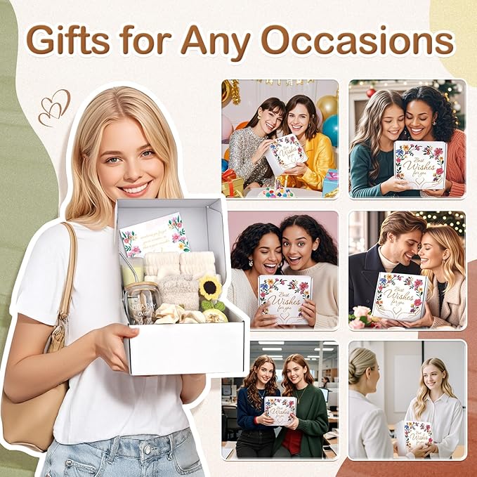 Gifts for Women, Birthday Gifts for Women, Best Friend Birthday Xmas Gifts, Get Well Soon Gift Basket, Spa Gift Set for Friends Female Sister Mom Wife Coworker Bestie Teen 10 pcs