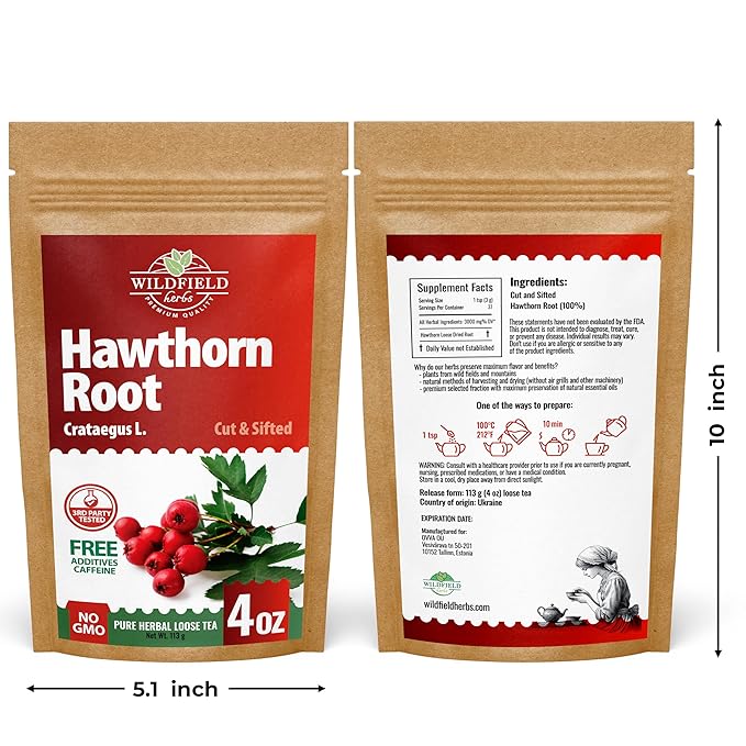 4 oz. Hawthorn Root Herbal Tea (Crataegus L.) - 113g Pigweed Herb Tea Espino Blanco