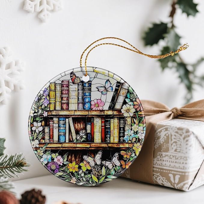 Christmas Ornaments: Christmas Tree Decorations, Holiday Decor, Stocking Stuffers, Gift Ideas, Bookish Gift Art, Book Lover Gifts & Book Reader Gifts