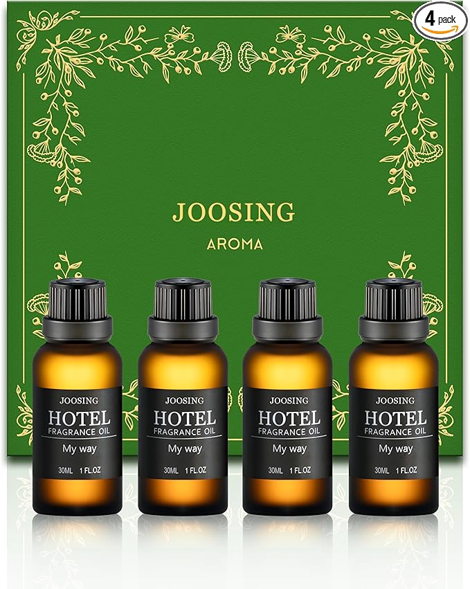 Hotel Diffuser Oils Gift Set, Joosing Hotel Scent Essential Oils 4 x 30ml Large Bottles (4 Fl Oz Total), Premium Fragrance Oil No. 10011 My Way for Le Labo Aromatherapy Diffusers and Humidifiers