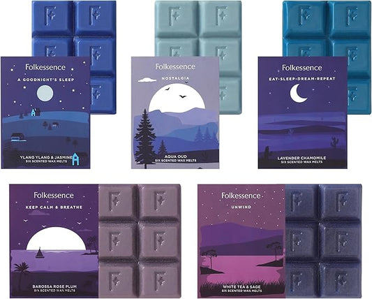 Folkulture Wax Melts | Strong Scented Set of 5 Fragrance Melts (30pc) | Candle Warmer or Soy Wax Melt for Warmer | Scented Cubes for Gifts for Women | Soy Wax for Warmers