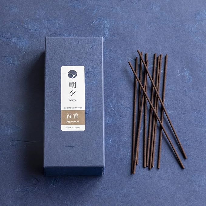 Asayu Japan Low Smoke Incense Sticks Agarwood Scent (40gr), Made in Japan Quality - Agarwood 40gr
