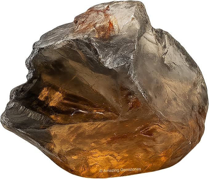 Amazing Gemstone 2 Pieces Smoky Quartz Raw Crystals and Healing Stones, Natural Rocks for Tumbling and DIY Raw Stones and Crystals