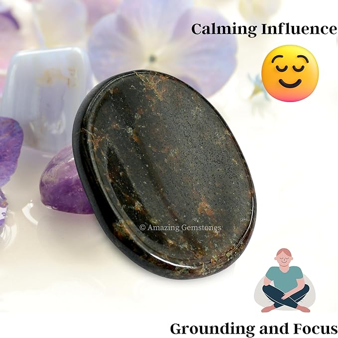 Amazing Gemstone Garnet Worry Stone Crystals and Healing Stones - Stones for Stress Relief - Piedra Crystal Fidget for Meditation, Relaxation - Unique Stocking Stuffers and Birthday Gift
