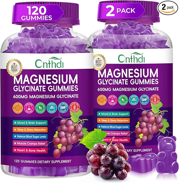 Magnesium Glycinate Gummies 600mg, Sugar Free Chewable Magnesium L-threonate Gummies for Men & Women, Supports Evening Routine & Inner Balance, No Melatonin, Gluten Free, Non GMO, Vegan
