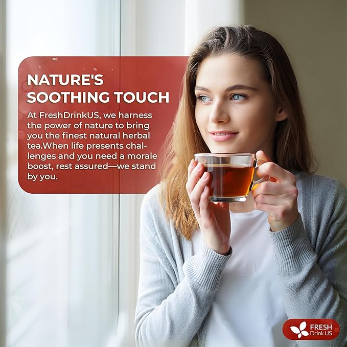 FreshDrinkUS, Premium Colon Cleanse Tea – 60 Tea Bags – Rhubarb Root & Hawthorn Berry with Senna, Lotus Leaf, Valerian Root & Psyllium Husk – Herbal Blend, Caffeine-Free. Vegan