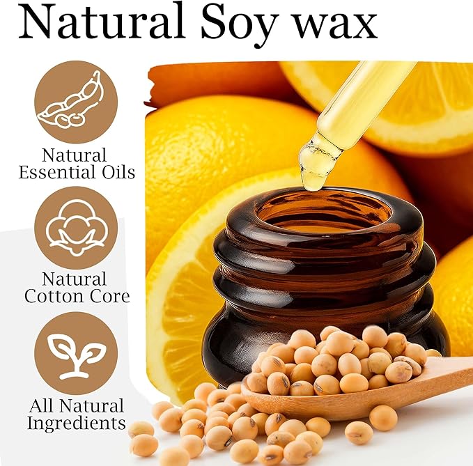 Lihome Candles Gifts for Women - Scented Candles, Natural Soy Wax Candles for Home Scented Perfect for Christmas, Birthday, Mother's Day, Lemon Candle