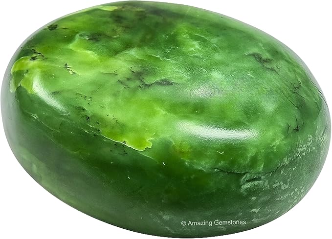 Amazing Gemstone Nephrite Green Jade Crystals and Healing Stones - Large Palm Stone Crystals Piedra - Crystal for Good Luck, Positive Energy, Meditation - Unique Stocking Stuffers, Gifts for Women