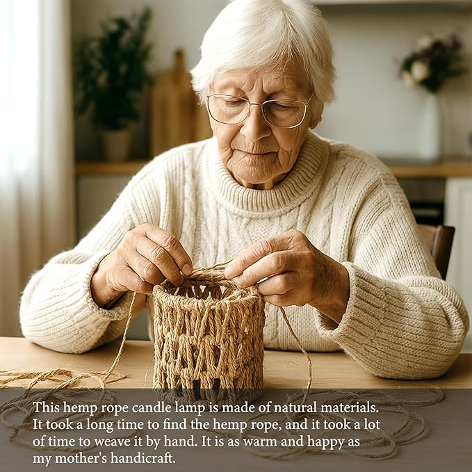 Candle Warmer Lamp with Light Timer: Electric Wax Melt Warming Lamps Dimmable for Jar Candles for Birthday Christmas Gift, Room, New House, Bedroom, Vintage Home Decor (Black + Brown Hemp Rope)