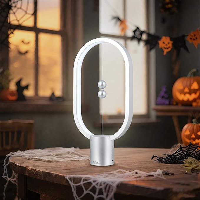 Heng Balance Light, USB Powered LED Table lamp, Creative, Magnetic Switch Night Light, dimmable Eye Protection Table lamp, Used for Gifts, Decoration Bedside, Dormitory and Office(Silver)