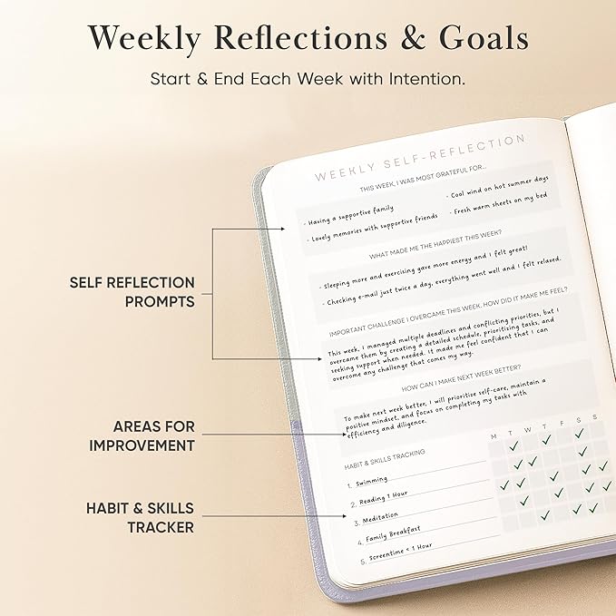 Gratitude Journal For Women & Men - Mental Health, Self Love & Self Care Journal - Evening - 5.8" x 8.3" - Mantra Planner