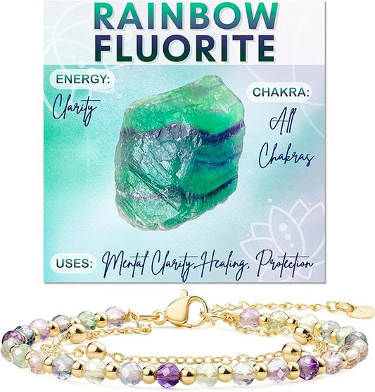 Farfume Crystal Bracelet Beaded Bracelets for Women 4mm Natural Stone Beads Gemstone Handmade Anxiety Jewelry Gifts