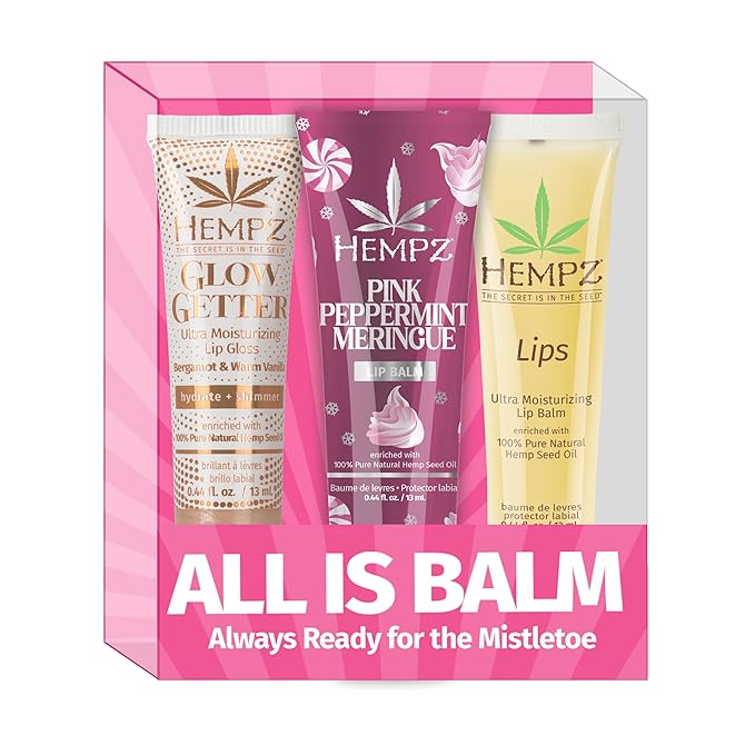 Hempz All is Balm Kit, 3 Pack, Lip Balm, Nourishing Lip Care, Limited Edition Gloss, .44 oz