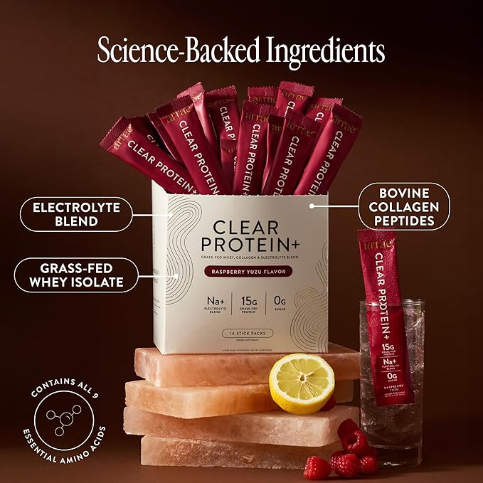Arrae Clear Protein – Natural Protein Supplement, Smooth Texture, Easy to Mix, 14 Servings, Clean Formula with Electrolytes