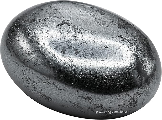 Amazing Gemstone Hematite Crystals and Healing Stones - Large Palm Stone Crystals Piedra - Crystal for Good Luck, Balanced Positive Energy, Meditation - Unique Stocking Stuffers Gifts for Women, Men