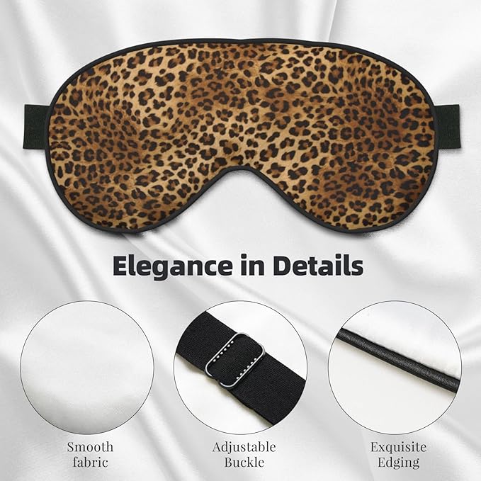 Abstract Brown Leopard Sleep Mask for Sleeping, Soft Comfort Eye Shade, Blackout Eye Cover, Deep Rest, Travel, Nap, Meditation