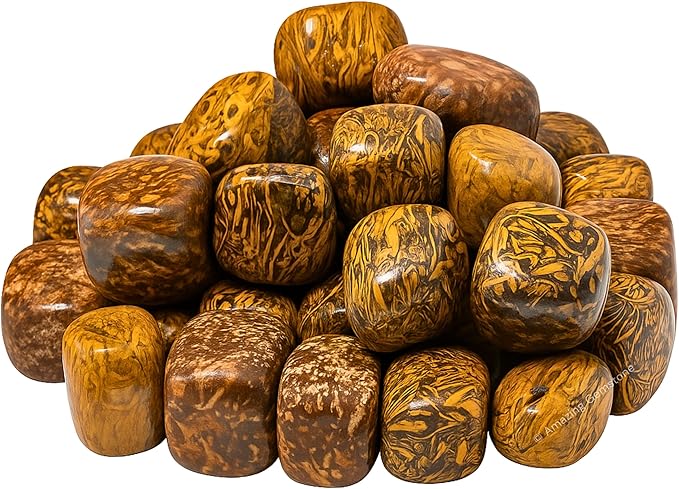 Amazing Gemstone Mariyam Jasper Crystals&Healing Stones - 1 oz Mariyam Jasper Stone, Natural Healing Stones for Energy Balance, Stress Relief - Premium Polished Gems Rocks for Meditation&Wellness