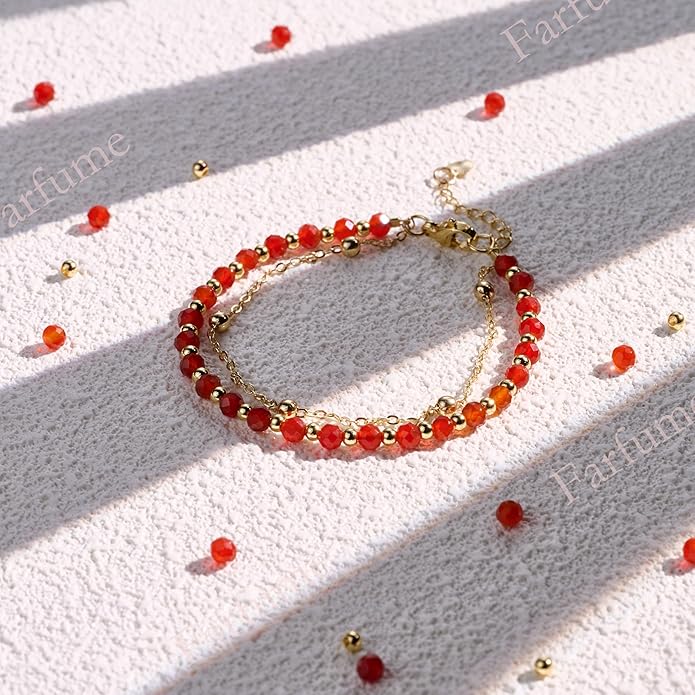 Farfume Crystal Bracelet Beaded Bracelets for Women 4mm Natural Stone Beads Gemstone Handmade Anxiety Jewelry Gifts