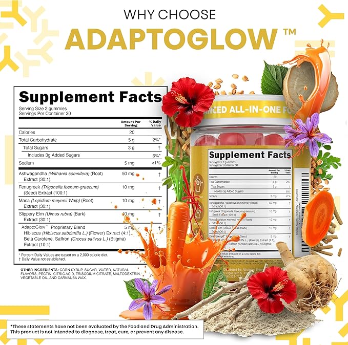 Clean Nutra Maca Root Gummies Ashwagandha Fenugreek Slippery Elm Saffron Hibiscus Beta Carotene Vitamin A for Women Macaroot Extract 60 Gummies Vegan Adaptogen Supplement Gummy Non GMO