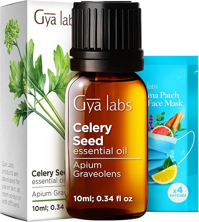 Gya Labs Celery Seed Essential Oil - 0.34 Fl Oz - for Hair, Skin, Diffuser, Aromatherapy & DIY Candle Making Scent