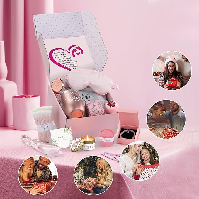 Birthday Gifts for Women Unique, Anniversary Gifts, Get Well Gifts for Women, Self Care Gift Basket, Thank You Friendship Retirement Spa Relax Gift Set Care Package for Mom Friends Sister Grandma Wife