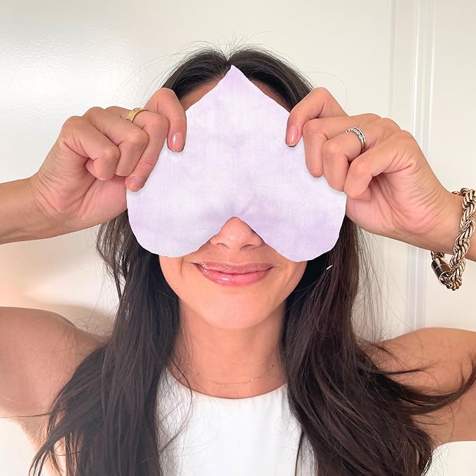 Weighted Heart Eye Pillow – Hand-Dyed in Sky Tones with Organic Lavender & Flaxseed – Relaxation Gift for Women, Meditation Tool, Mindful Rest, Cooling Eye Mask, Wellness Self-Care Kit