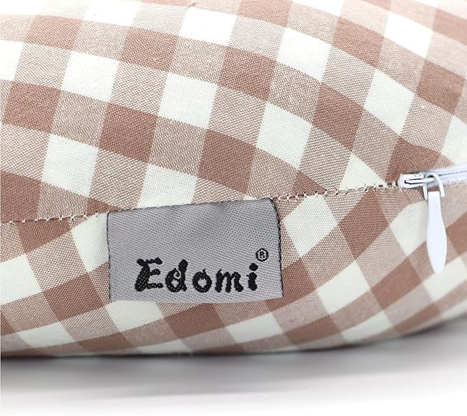 Buckwheat Neck Pillow, Comfortable U Shaped Travel Pillow Portable Pillow for Sleeping Recliner Chair Washable Pillowcase Buckwheat Hulls Filling (12x12 inch, Khaki)