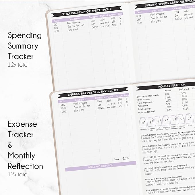 Financial Planner - Monthly Budget Planner with Cash Envelopes & Monthly Bill Organizer | A 12-Month Journey to Financial Freedom | Bill Payment Tracker Organizer, Debt, Expense Tracker & Money Saving