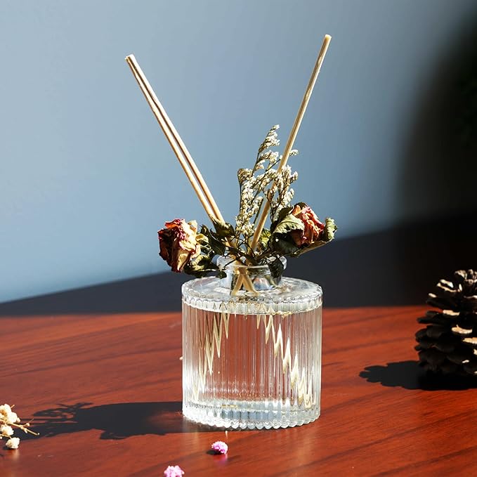 UCC Reed Diffuser Set, 3.38 oz Silver Mountain Spring Premium Scented Diffuser with Flower Sticks Home Fragrance Reed Diffuser for Bathroom Shelf Decor