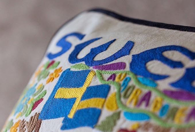 Catstudio Sweden Embroidered Decorative Throw Pillow