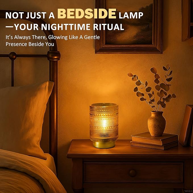 2 Pack Battery Operated Decorative Aesthetic Lamp with Timer for Dorm/Office/Patio/Bedside/,Small Cordless Table Lamps with LED Warm Bulb for Shelf/Coffee Table/Entryway/Mantle/Dresser Decor(Golden)