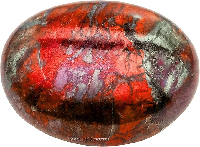 Amazing Gemstone Red Jasper Hematite Crystals and Healing Stones - Large Palm Stone Crystals Piedra - Crystal for Good Luck, Positive Energy, Meditation - Unique Stocking Stuffers Birthday Gifts