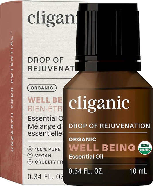 Cliganic Organic Essential Oils Blend - Well Being - Drop of Rejuvenation (Packaging May Vary)