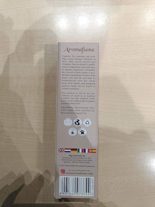 Copal Natural Resin Mist Spray by Aromafume | 100 ml / 3.3oz | Ideal for deep relaxation, spirituality & rituals | Made with Copal Resin from Mexico | Non-alcoholic, non-toxic & vegan