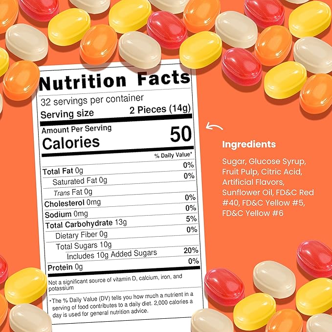 Assorted Fruit Hard Candy Individually Wrapped by Cambie, 4 lbs of Halloween Candy Bulk with a Deliciously Sweet Hard Exterior with a Soft, Decadent Filled Center