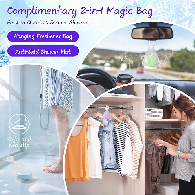 Shower Steamers Aromatherapy 8 Pack - Gifts for Women, Shower Bombs with Essential Oils, Self Care and Stress Relief Stocking Stuffers, Relaxation Birthday Gifts for Women and Men. Blue Petal Style