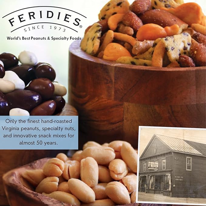FERIDIES Super Extra Large Salted Virginia Peanuts - 18oz Can (Pack of 4)