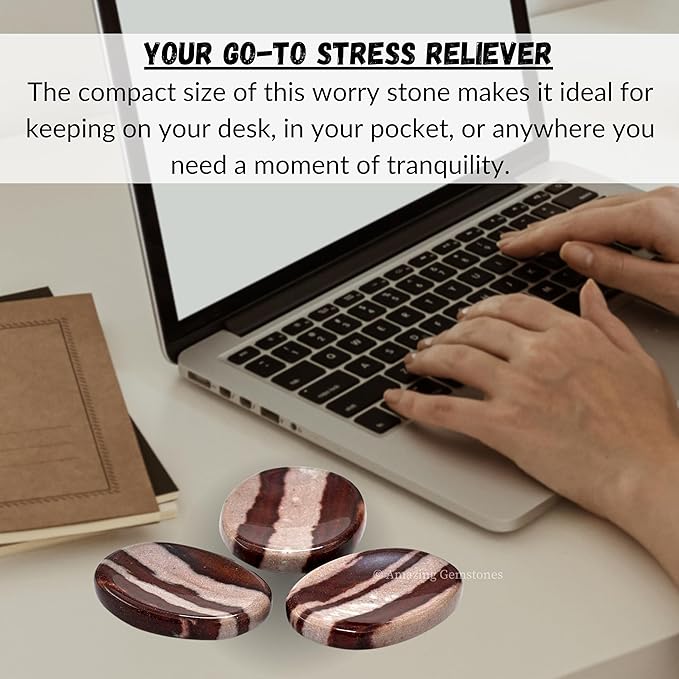 Amazing Gemstone Narmada Shiva Lingam Worry Stone, Healing Crystals - Piedra Crystal Fidget for Gift, Meditation, Calming, Relaxation, Stress Relief