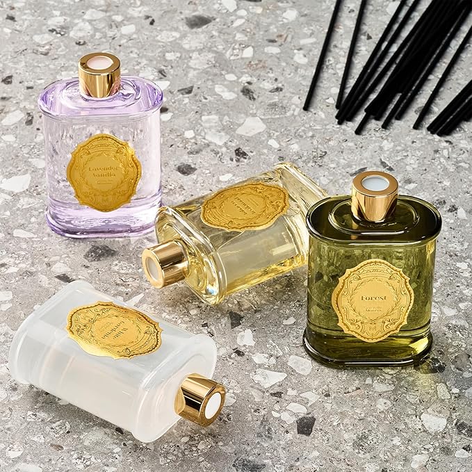 M&SENSE 8.4 oz Large Reed Diffuser for Home | Eucalyptus Mint Scent Oil Diffuser with Sticks | Bedroom Bathroom Living Room Decor