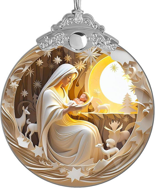 2025 Christmas Ornament, Nativity Ornaments, Nativity Ornament, White Elephant Gifts, Christmas Ornament, Tree Ornaments, Gag Gifts Funny Adult (White Nativity)