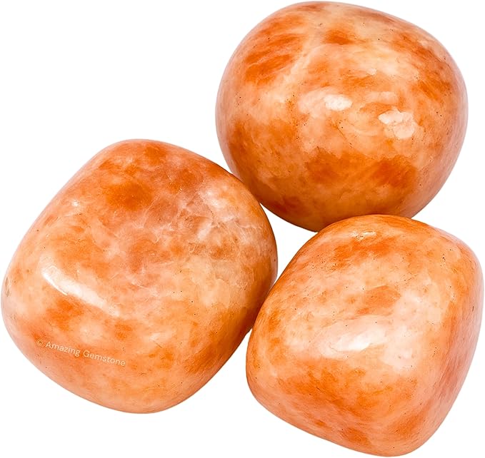 Amazing Gemstone Sunstone Crystals and Healing Stones Tumbled - 1 Oz Sunstone Stone Gem Stones, Natural Healing Stones for Energy Balance, Stress Relief, Polished Gems Rocks