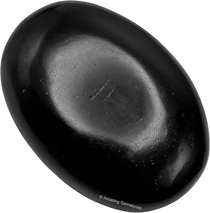 Amazing Gemstone Natural Black Tourmaline Crystals and Healing Stones - Large Palm Stone Crystals Piedra - Crystal for Protection, Meditation - Unique Stocking Stuffers and Birthday Gifts for Women