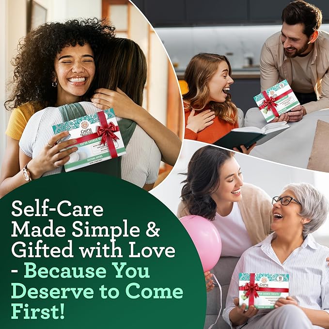 GuruNanda Eucalyptus Vapor Shower Tablets, Clean-Dissolving Aromatherapy Shower Steamers with Eucalyptus & Menthol, Promotes Relaxation, Ideal for Gifting, 10 Count